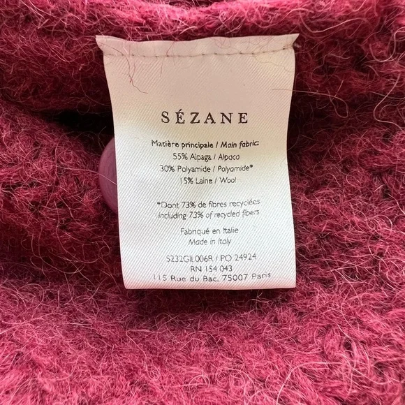 Sezane Burgundy Basile Knit Cardigan M - Picture 5 of 8